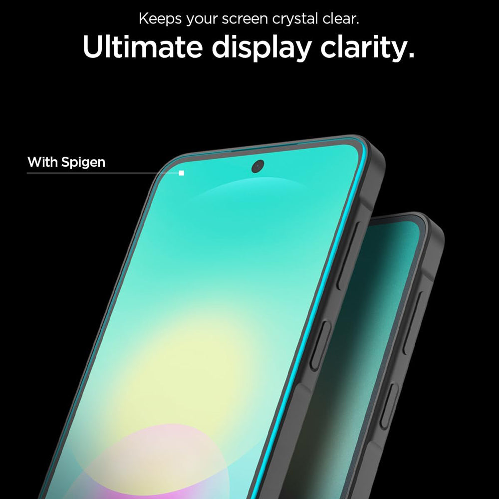Skjermbeskyttelsesfilm Spigen GlastR EZ FIT Pro for Samsung Galaxy A27 5G, Herdet glass, Full lim, Sett med 2 stk AGL11809