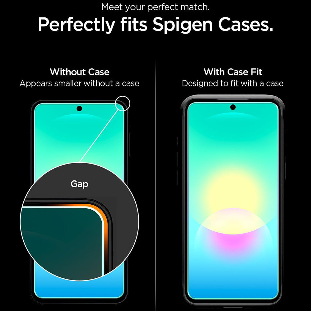 Skjermbeskyttelsesfilm Spigen GlastR EZ FIT Pro for Samsung Galaxy A27 5G, Herdet glass, Full lim, Sett med 2 stk AGL11809
