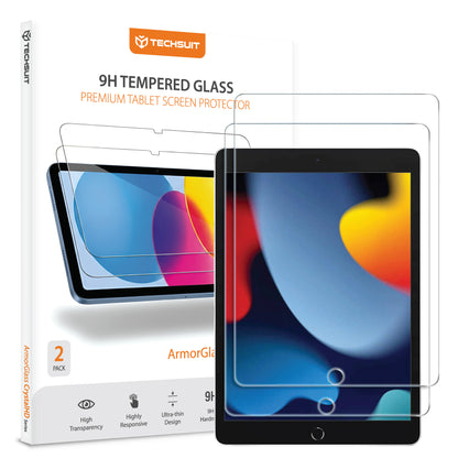 Skjermbeskyttelsesfolie Techsuit ArmorGlass CrystalHD for Apple iPad 10.2 (2021) / 10.2 (2020), Herdet glass, Full lim, Sett med 2 stykker