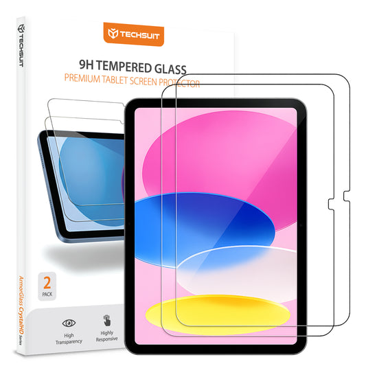 Skjermbeskyttelsesfolie Techsuit ArmorGlass CrystalHD for Apple iPad (2025) / (2022), Herdet glass, Full lim, Sett med 2 stykker