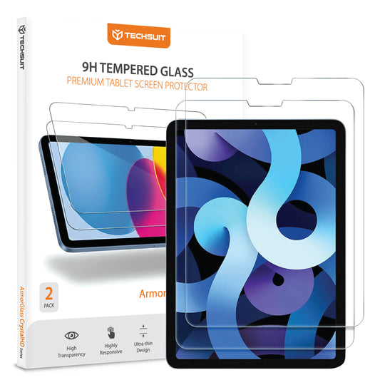 Beskyttelsesfilm Techsuit ArmorGlass CrystalHD for Apple iPad Air 11 (2024) / Air (2022), Herdet glass, Full lim, Sett med 2 stykker
