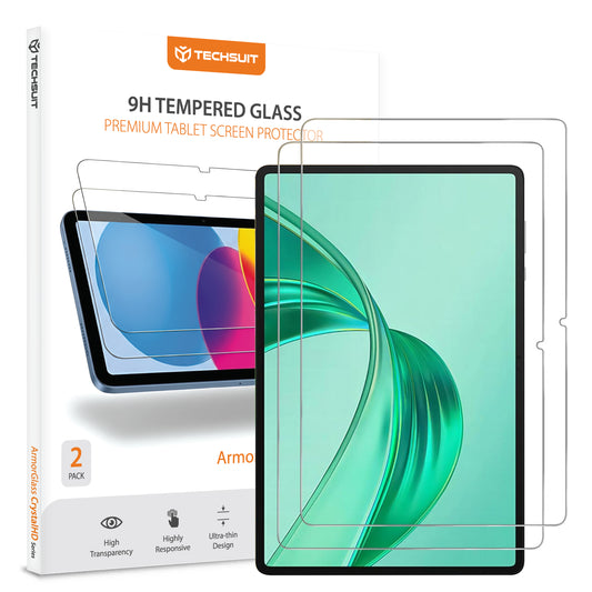 Skjermbeskyttelsesfolie Techsuit ArmorGlass CrystalHD for Honor Pad X8a / Xiaomi Pad 6 / 6 Pro, Herdet glass, Full lim, Sett med 2 stykker