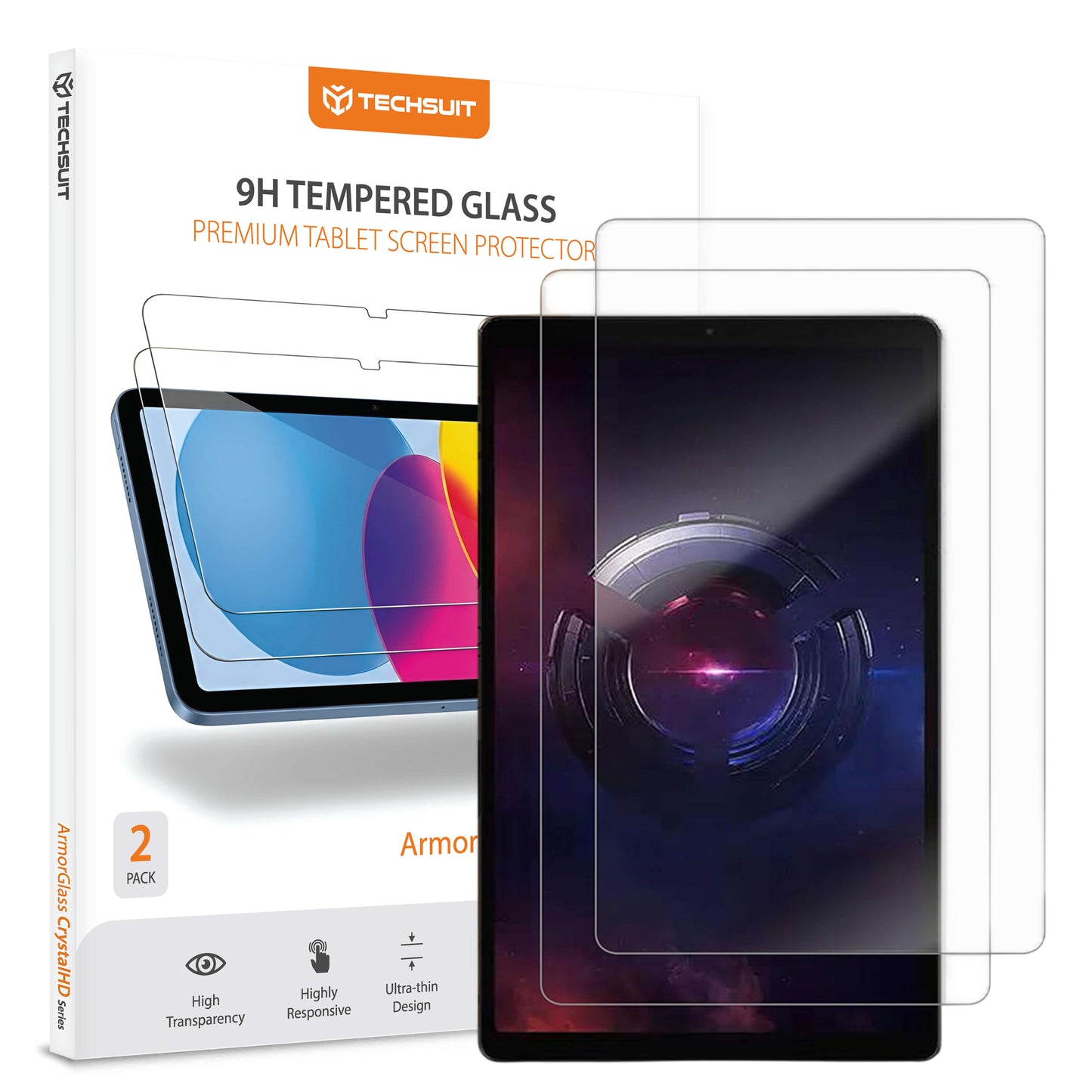 Techsuit ArmorGlass CrystalHD skjermbeskyttelsesfilm for Lenovo Legion Y700 (Gen 5), Herdet glass, Full lim, Sett med 2 stk