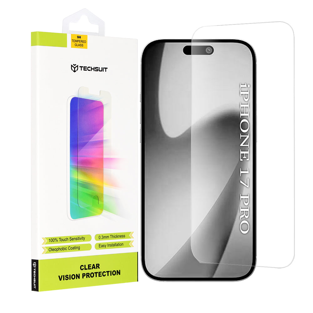Beskyttelsesfilm Techsuit Clear Vision for Apple iPhone 17 Pro, Herdet Glass, Full Lim