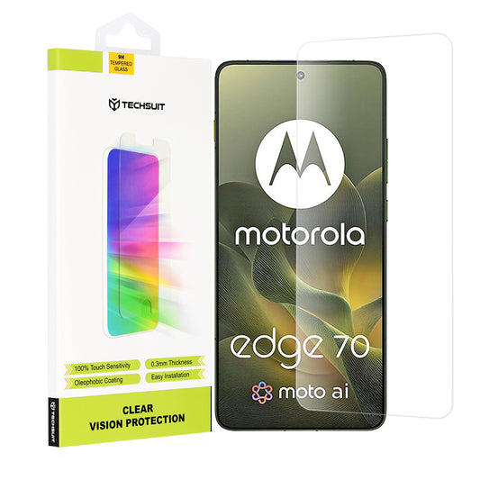 Beskyttelsesfolie Techsuit Clear Vision for Motorola Edge 70, Herdet Glass, Full Lim