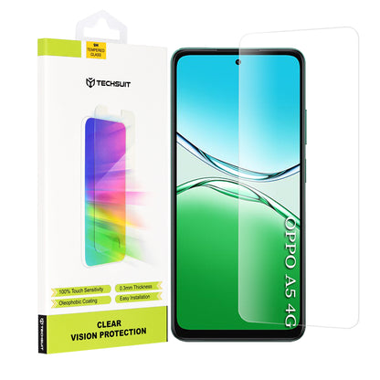 Techsuit Clear Vision skjermbeskyttelse for Oppo A5 4G, Herdet glass, Full lim
