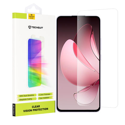 Techsuit Clear Vision skjermbeskyttelsesfilm for Oppo Reno13 FS 5G / Reno13 F 4G / Reno13 F, Herdet glass, Full lim