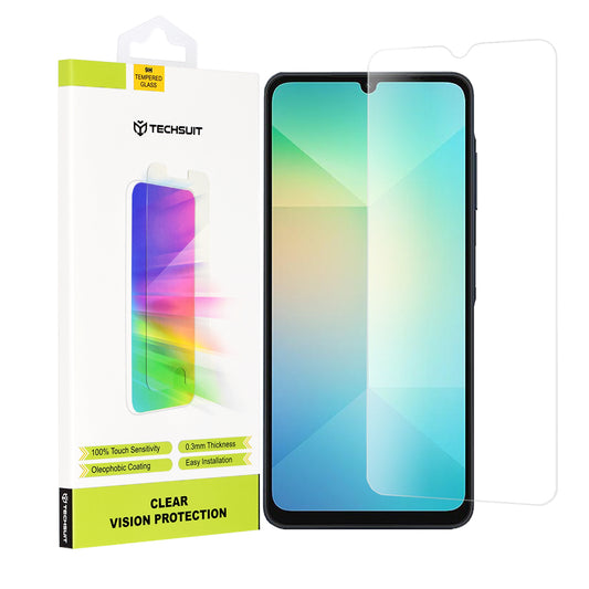Techsuit Clear Vision skjermbeskyttelsesfilm for Samsung Galaxy A06 A065, herdet glass, full lim