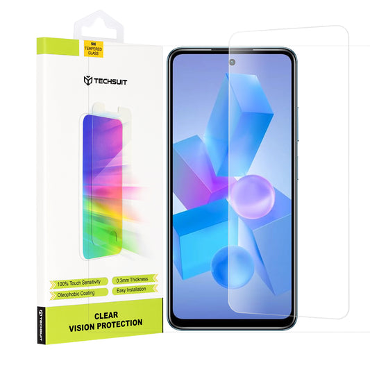 Techsuit Clear Vision skjermbeskyttelsesfilm for Tecno Spark 20 Pro / Pova 5 Pro / Hot 40 / Hot 40 Pro, Herdet glass, Full lim