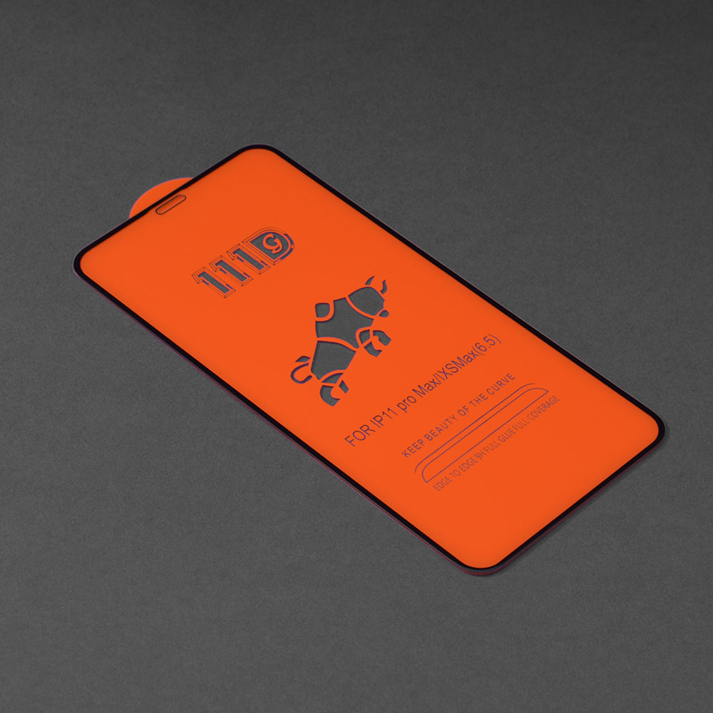 Techsuit skjermbeskyttelsesfilm for Apple iPhone 11 Pro Max / XS Max, Herdet glass, Full lim, 111D, Svart