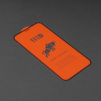 Techsuit skjermbeskyttelse for Apple iPhone 12 / 12 Pro, Herdet glass, Full lim, 111D, Svart