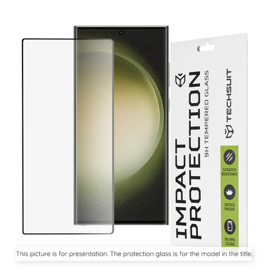 Techsuit skjermbeskyttelse for Google Pixel 11 Pro XL, Herdet glass, Full lim, 111D, Svart