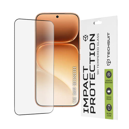 Techsuit skjermbeskyttelse for Honor 600 Pro / 600, Herdet glass, Full lim, 111D, Svart