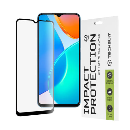 Techsuit skjermbeskyttelse for Honor 70 Lite / X6 / X8 5G, Herdet glass, Full lim, 111D, Svart