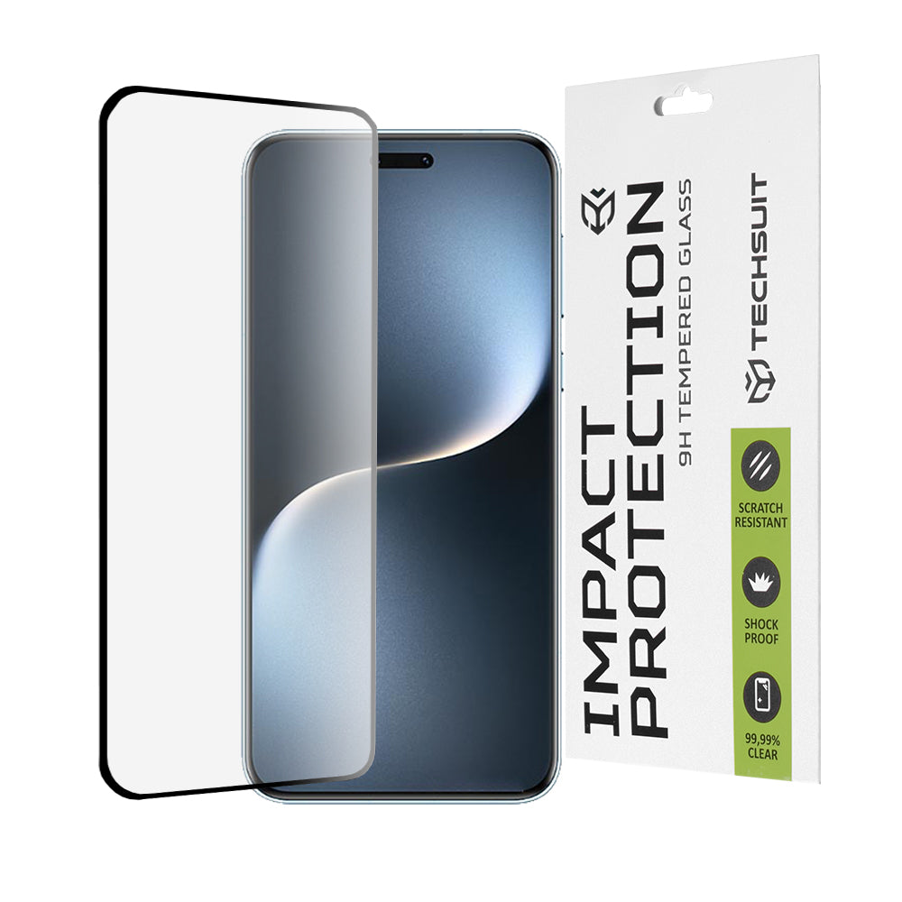 Techsuit skjermbeskyttelse for Honor Magic7 Pro, Herdet glass, Full lim, 111D, Svart