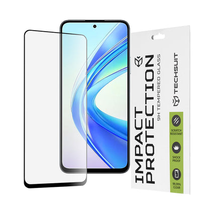 Techsuit skjermbeskyttelsesfilm for Honor X7b 5G / 90 Smart / X7b 4G, Herdet glass, Full lim, 111D, Svart