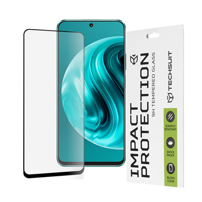 Techsuit skjermbeskyttelse for Huawei nova 13i / nova 12i, Herdet glass, Full lim, 111D, Svart