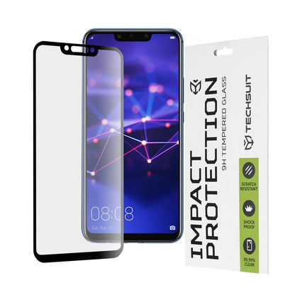 Techsuit skjermbeskyttelsesfilm for Huawei P Smart+ 2019 / Mate 20 Lite / nova 3 / nova 3i, Herdet glass, Full lim, 111D, Svart