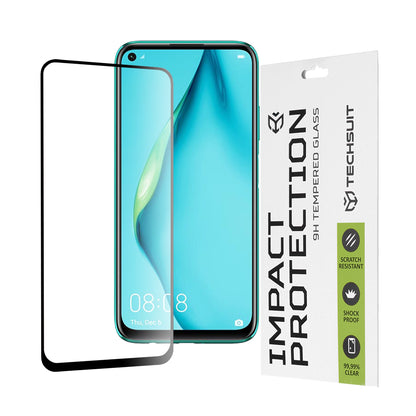 Techsuit skjermbeskyttelsesfilm for Huawei P40 lite 4G / P20 lite (2019), Herdet glass, Full lim, 111D, Svart