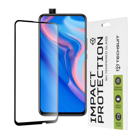 Techsuit skjermbeskyttelsesfilm for Huawei Y9 Prime (2019) / P Smart Z, Herdet glass, Full lim, 111D, Svart