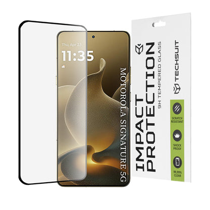 Beskyttelsesfilm Techsuit for Motorola Edge 70 Ultra / Signature, Herdet glass, 111D, Full Glue, Svart