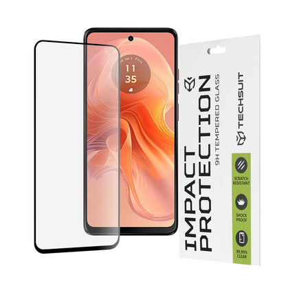 Techsuit skjermbeskyttelsesfilm for Motorola Moto G04s / E14 / G24 Power / G04 / G24, Herdet glass, Full lim, 111D, Svart