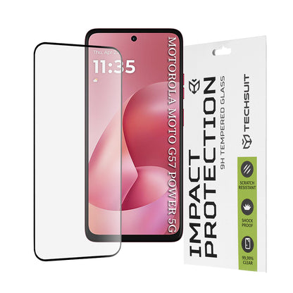 Skjermbeskyttelsesfolie Techsuit for Motorola Moto G67 Power / G57 Power, Herdet glass, Full lim, 111D, Svart