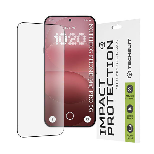 Beskyttelsesfilm Techsuit for Nothing Phone (4a) Pro, Herdet glass, Full lim, 111D, Svart