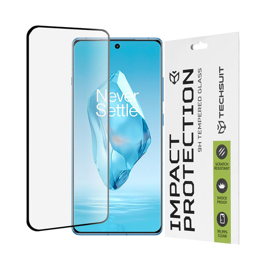 Techsuit skjermbeskyttelse for OnePlus 12R, herdet glass, full lim, 111D, svart