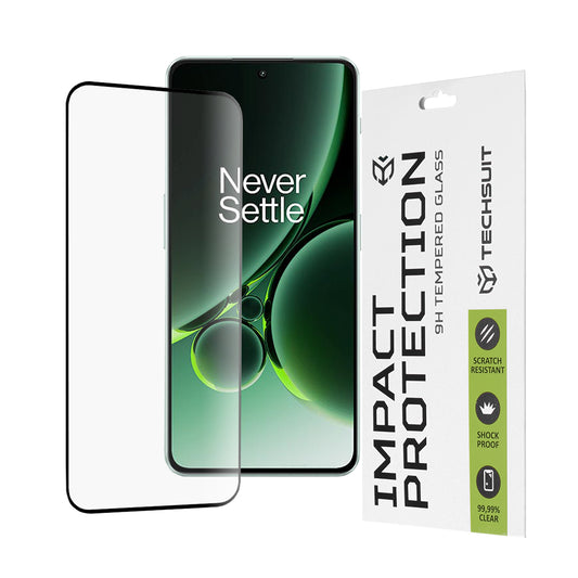 Techsuit skjermbeskyttelse for OnePlus Nord 3, Herdet glass, Full lim, 111D, Svart