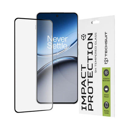 Techsuit skjermbeskyttelse for OnePlus Nord 4, Herdet glass, Full lim, 111D, Svart
