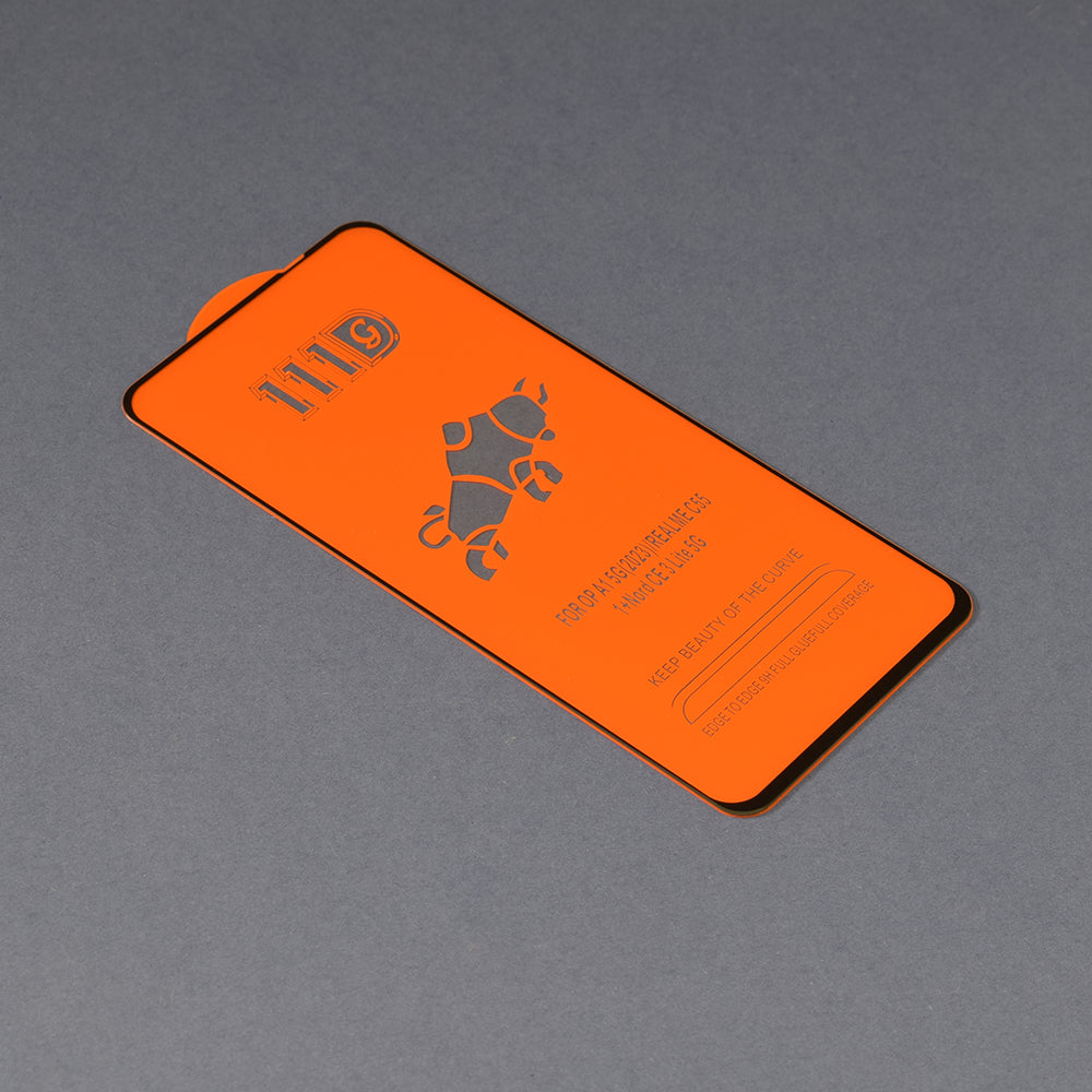 Techsuit skjermbeskyttelse for OnePlus Nord N30 SE / Oppo A79 / A98 / A58 4G, Herdet glass, Full lim, 111D, Svart