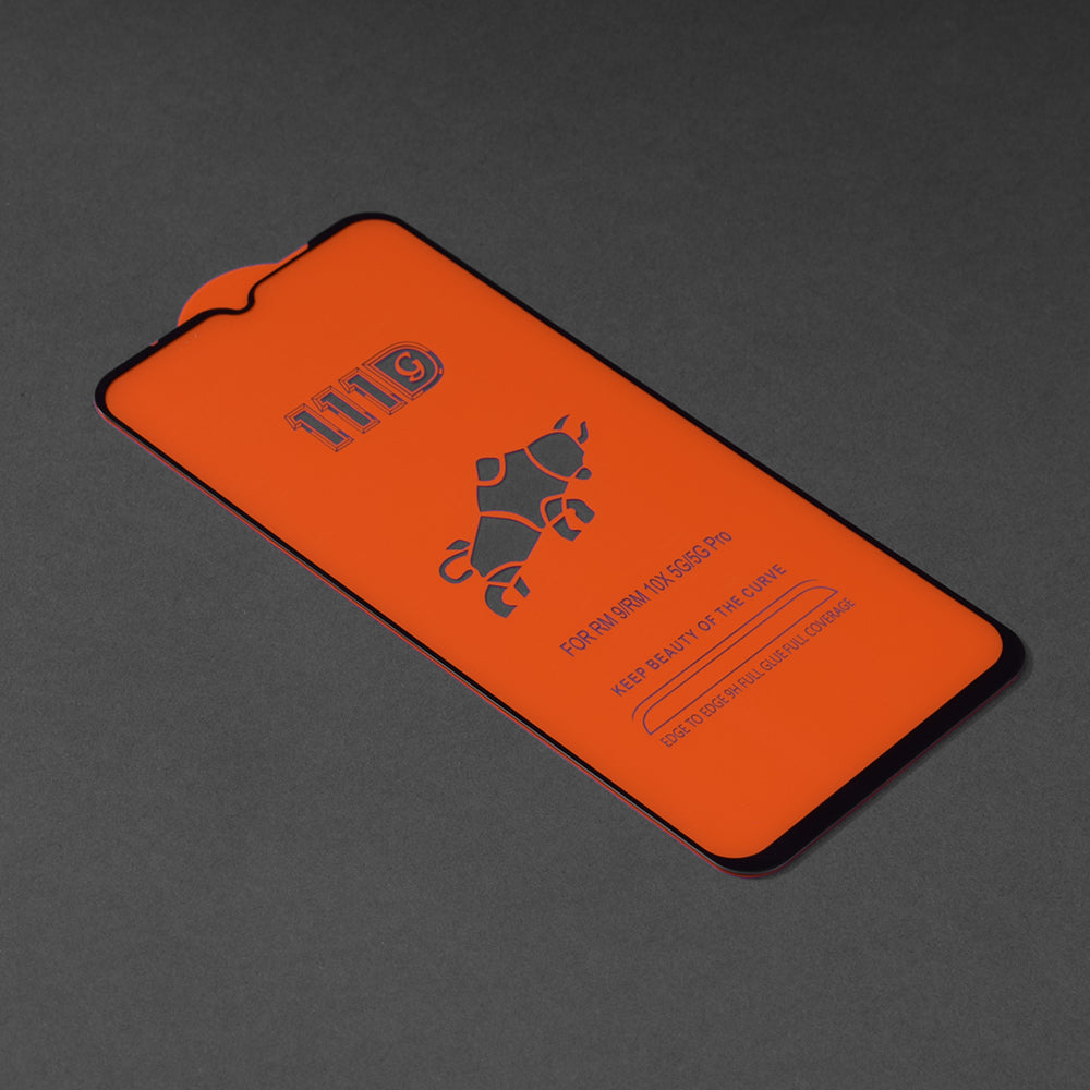 Techsuit skjermbeskyttelsesfilm for Oppo A18 / A38, Herdet glass, Full lim, 111D, Svart