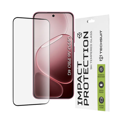 Beskyttelsesfolie Techsuit skjermbeskytter for Oppo A6 Pro 5G / A6 Pro 4G, Herdet glass, Full lim, 111D, Svart