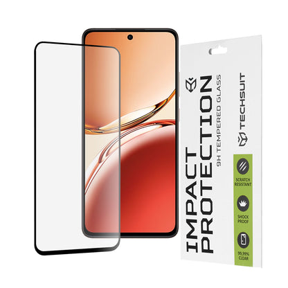Techsuit skjermbeskyttelse for Oppo Reno12 FS 5G / Reno12 FS 4G / Reno12 F 4G / Reno12 F, Herdet glass, Full lim, 111D, Svart