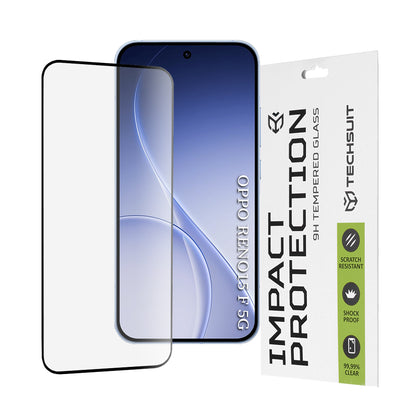 Skjermbeskyttelsesfolie Techsuit for Oppo Reno15 FS / Reno15 F, Herdet glass, Full lim, 111D, Svart