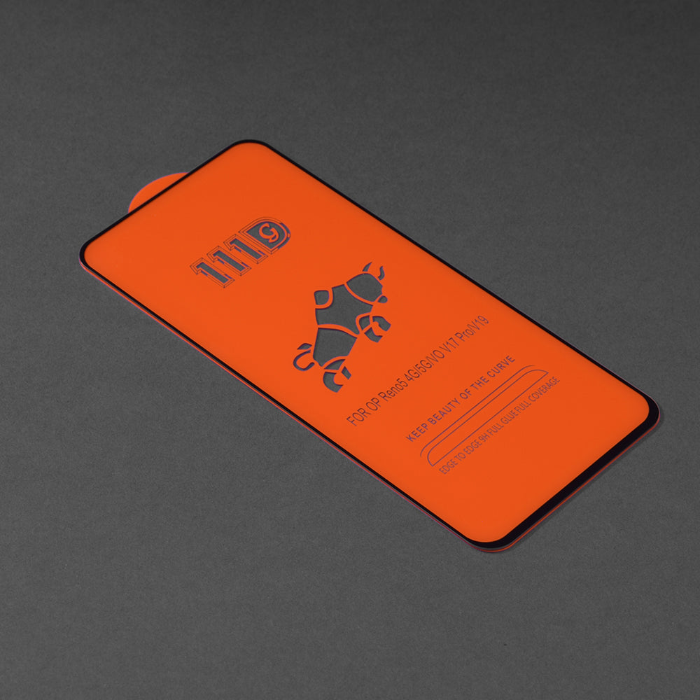 Techsuit skjermbeskyttelse for Oppo Reno6 5G, Herdet glass, Full lim, 111D, Svart