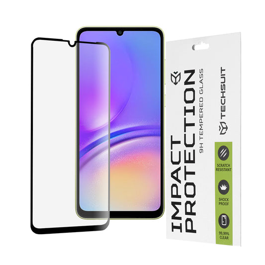 Techsuit skjermbeskyttelse for Samsung Galaxy A05s A057 / A05 A055, Herdet glass, Full lim, 111D, Svart