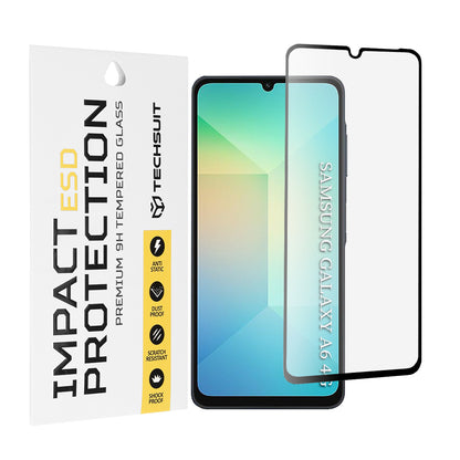 Techsuit skjermbeskyttelsesfilm for Samsung Galaxy A06 A065, Herdet glass, Full lim, Svart