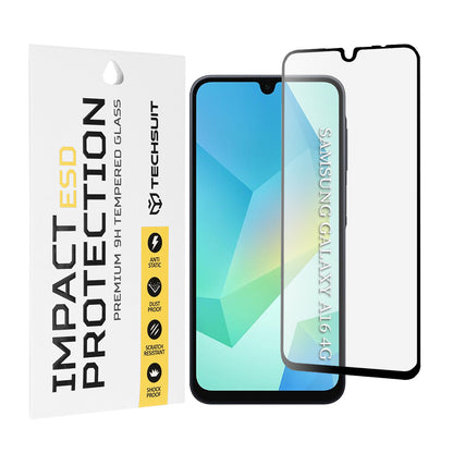 Techsuit skjermbeskyttelsesfilm for Samsung Galaxy A17 4G / A17 5G / A16 5G A166 / A16 4G A165, Herdet glass, Full lim, Svart