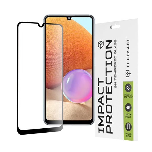 Techsuit skjermbeskyttelsesfilm for Samsung Galaxy A33 5G A336 / A32 A325, Herdet glass, Full lim, 111D, Svart