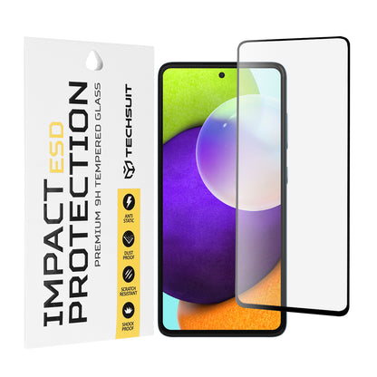 Techsuit skjermbeskyttelsesfilm for Samsung Galaxy A52s 5G A528 / A52 5G A526 / A52 A525, Herdet glass, Full lim, Svart