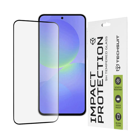 Techsuit skjermbeskyttelsesfilm for Samsung Galaxy A56 A566 / A36 A366, Herdet glass, Full lim, 111D, Svart