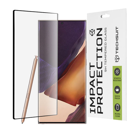 Techsuit skjermbeskyttelsesfilm for Samsung Galaxy Note 20 Ultra 5G N986 / Note 20 Ultra N985, Herdet glass, Full lim, 111D, Svart