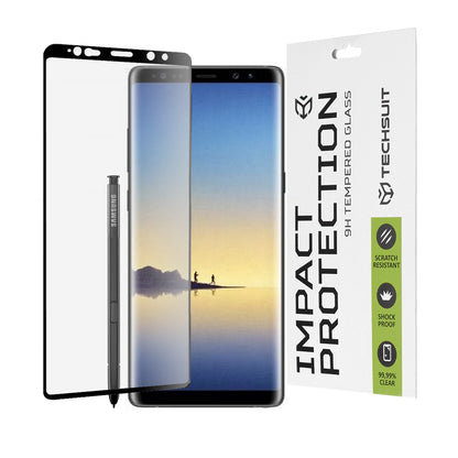 Techsuit skjermbeskyttelse for Samsung Galaxy Note 8 N950, Herdet glass, Full lim, 111D, Svart