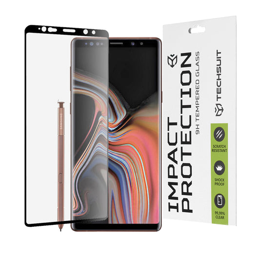Techsuit skjermbeskyttelse for Samsung Galaxy Note 9 N960, Herdet glass, Full lim, 111D, Svart