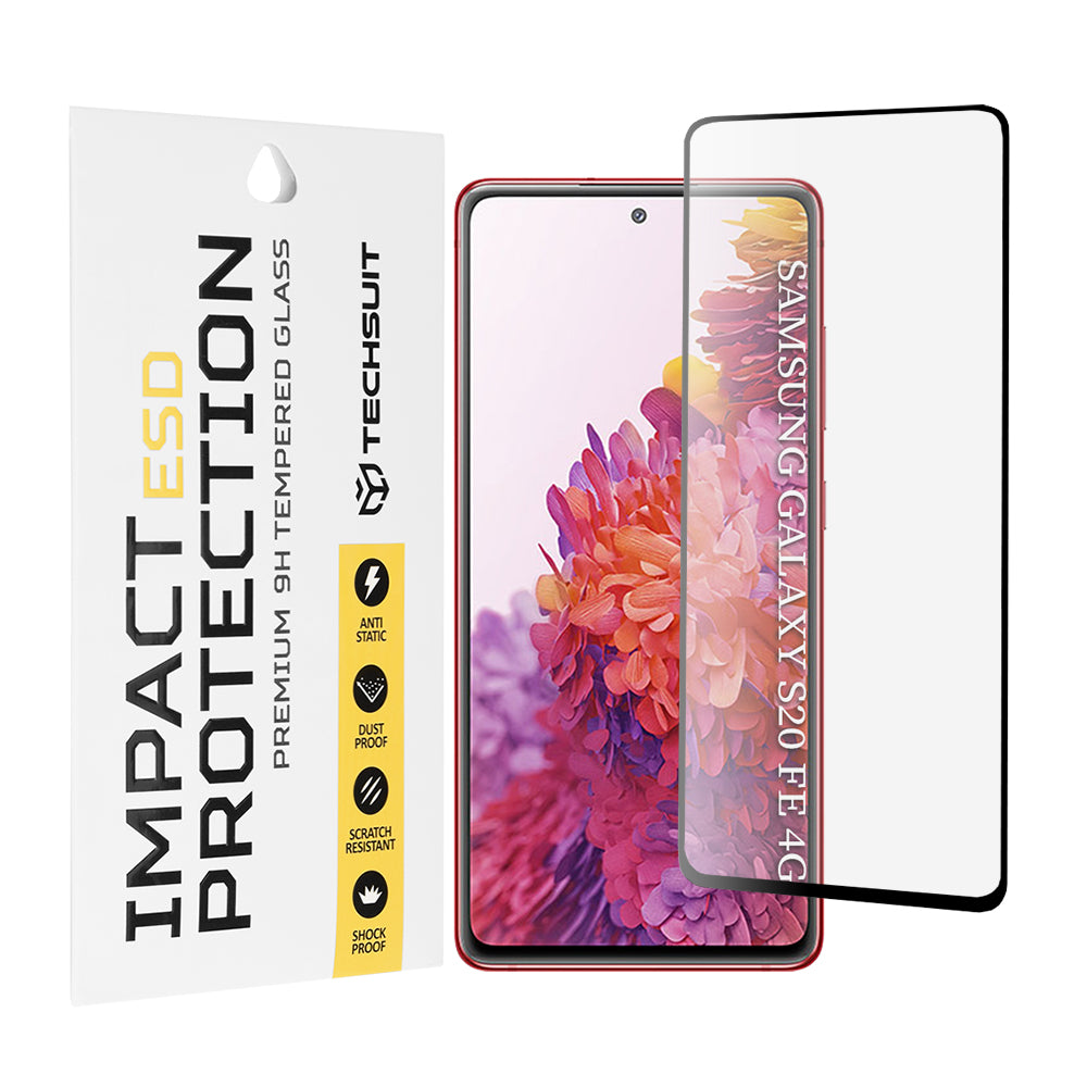 Techsuit skjermbeskyttelsesfilm for Samsung Galaxy S20 FE 2022 G781 / S20 FE 5G G781 / S20 FE G780, Herdet glass, Full lim, Svart