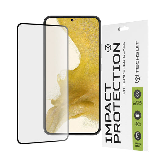 Techsuit skjermbeskyttelsesfilm for Samsung Galaxy S23+ S916 / S22+ 5G S906, Herdet glass, Full lim, 111D, Svart