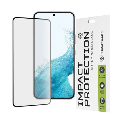 Techsuit skjermbeskyttelsesfilm for Samsung Galaxy S23 S911 / S22 5G S901, Herdet glass, Full lim, 111D, Svart