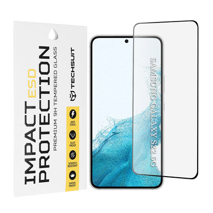 Techsuit skjermbeskyttelsesfilm for Samsung Galaxy S23 S911 / S22 5G S901, Herdet glass, Full lim, Svart